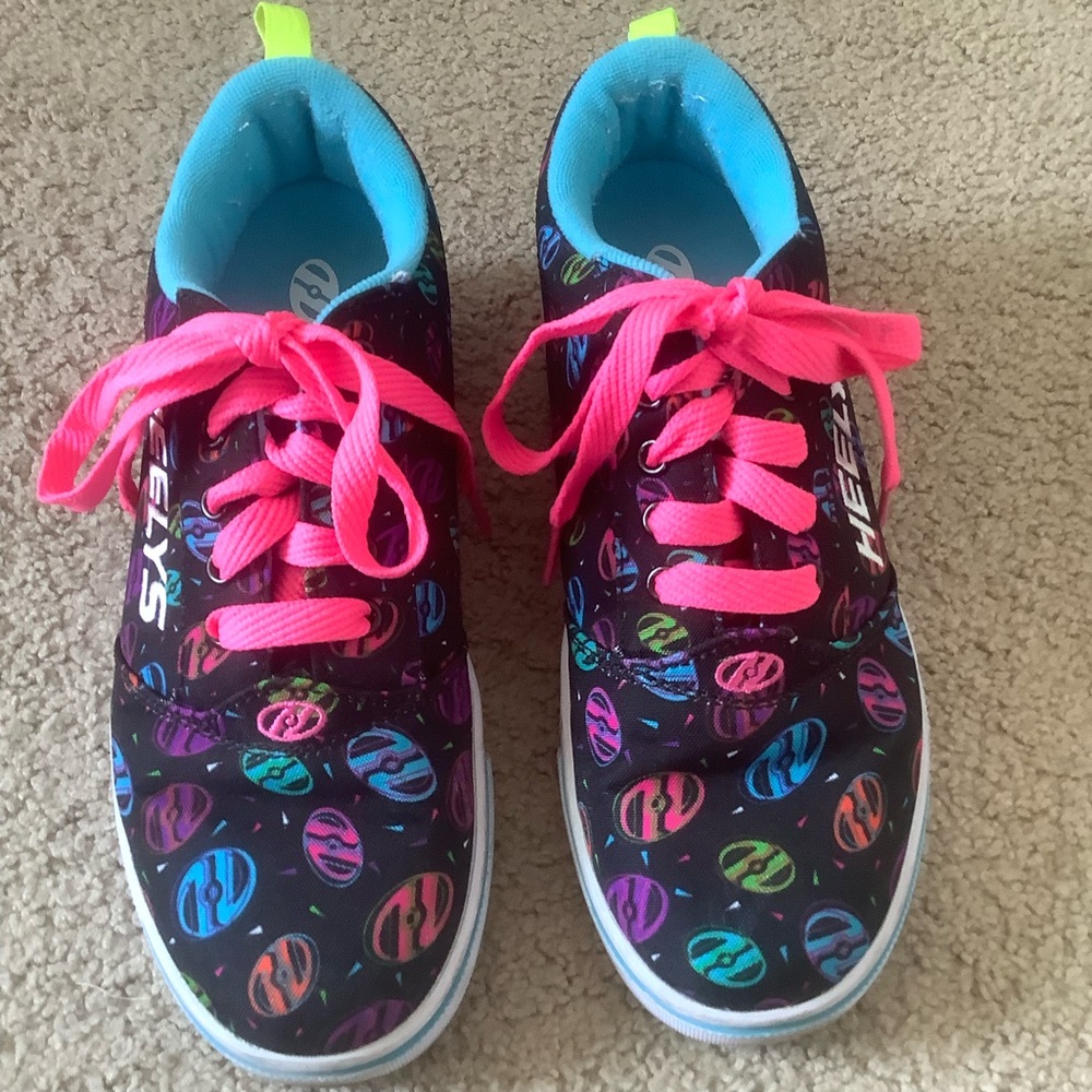 HEELYS Roller Skate Shoes Unisex Size Youth 6 Pro 20 Wheeled Sneakers Black Neon